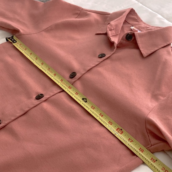 LuLaRoe Abigail XS solid dusty rose oversized light shacket w/ side pockets - Picture 2 of 9